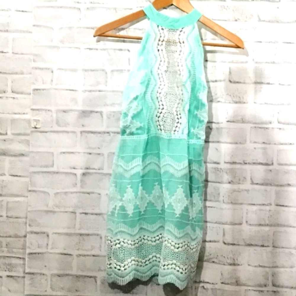 Lace Halter Mini Dress